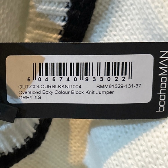 Boohoo Man Oversized Boxy Color Block Sweater - Picture 14 of 15